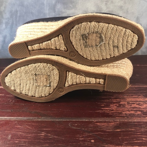 J. Crew Seville Surplus Black Canvas Espadrille Wedge Slip-On Shoes Size 9 - Picture 9 of 9